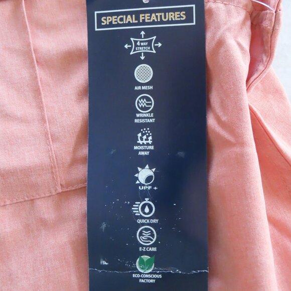 Xcaster UPF Sun Protction Fishing Shirt Vented Short Sleeves Button Front XL - Picture 5 of 11